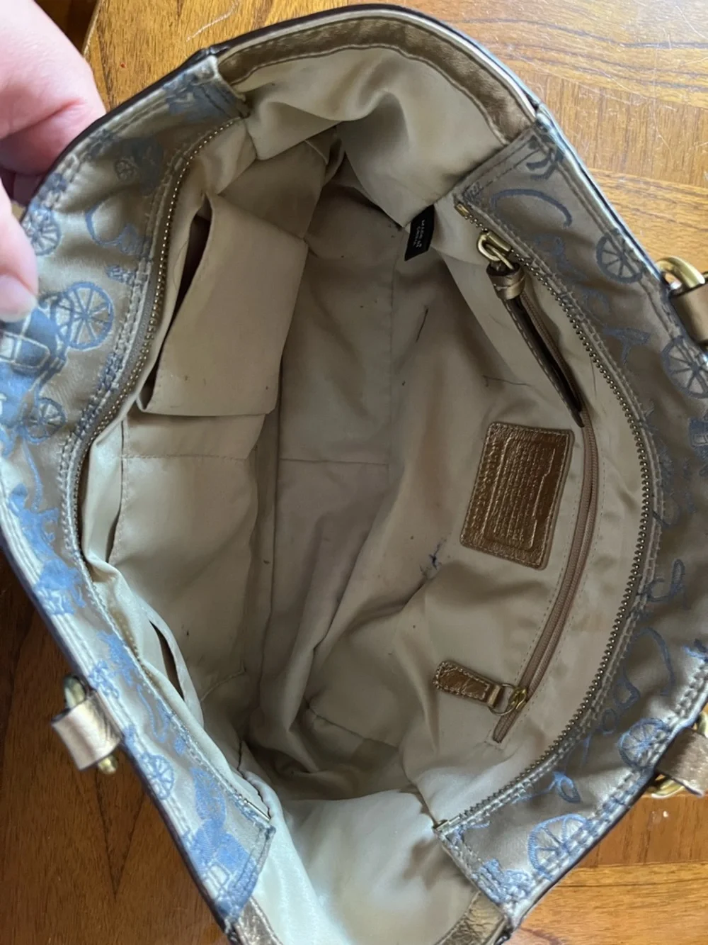 Coach Patchwork Shoulder Bag in Pink, Blue and Gold Metallic - Picture 4 of 9